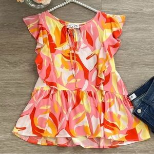 Colorful top 🧡🩷🤍